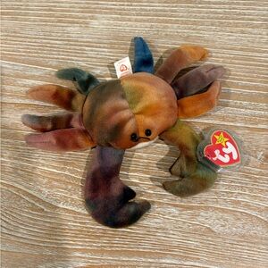 Ty Multicolor Beanie Baby Crab. Retired